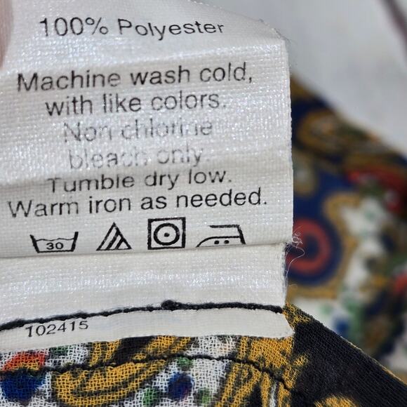 J. Crew Sheer Short Sleeve V-Neck Tie Front Accent Blouse Black & Patterned XS‎ - Picture 6 of 7